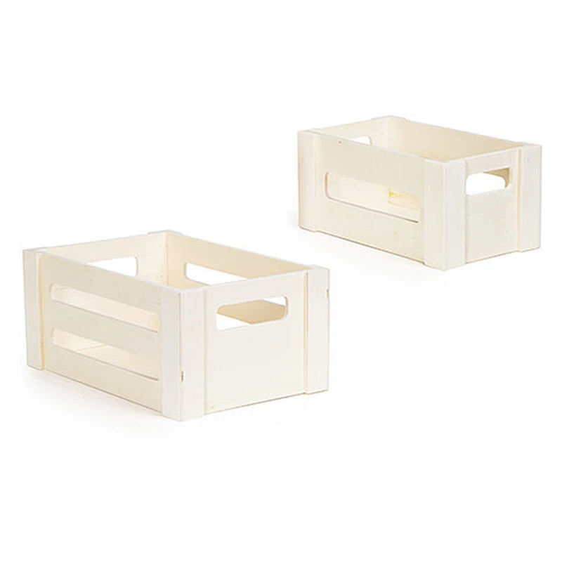 Nature Unfinished Wood Crates 2 Pieces