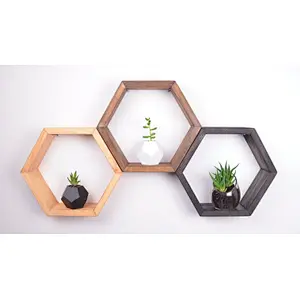 3 PACK HONEYCOMB SHELVES Hexagon Shelves Floating Shelves kitchen nursery bathroom livingroom