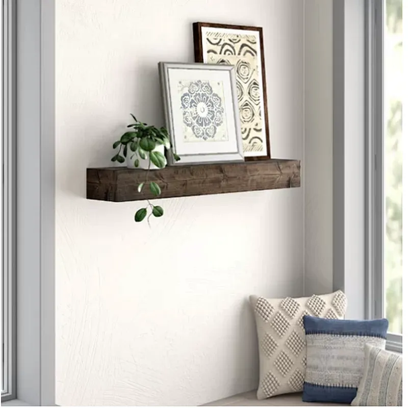 2020 Custom Wood Wall Oval Shelf wooden Wall mount shelf Wall mounted storage shelf