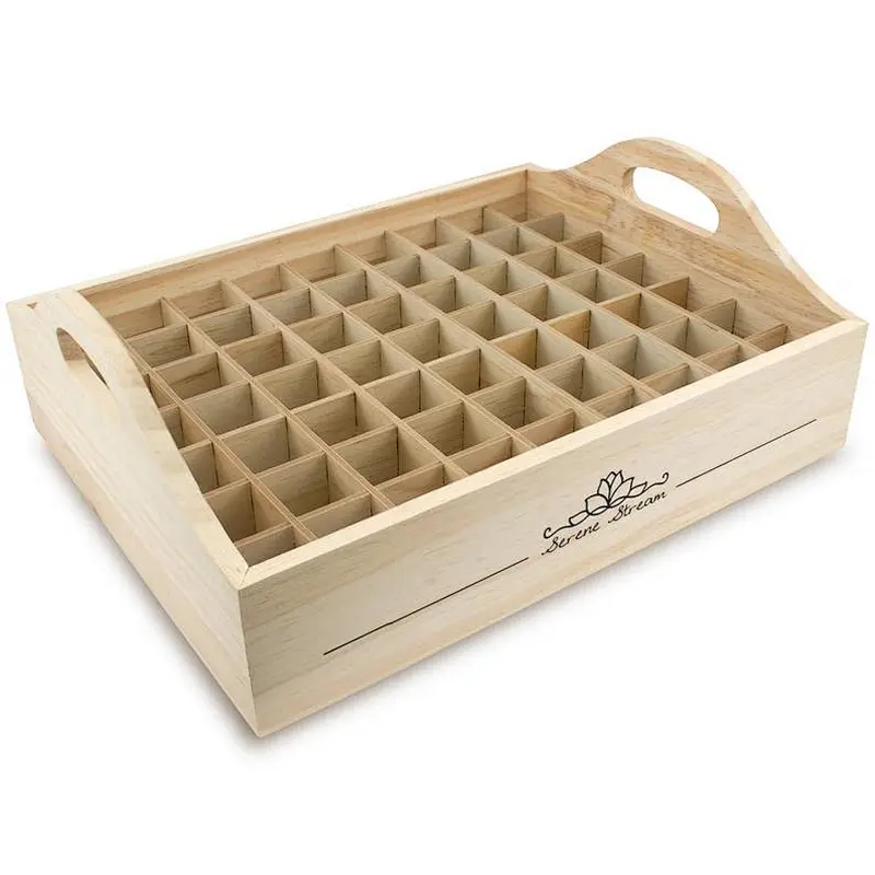 Serene Stream 63-Slot Essential Oil Tray - Organizing Solution for 5ml, 10, 15ml Oils and Any Oil Fits 1.25x1.25 in. dimension