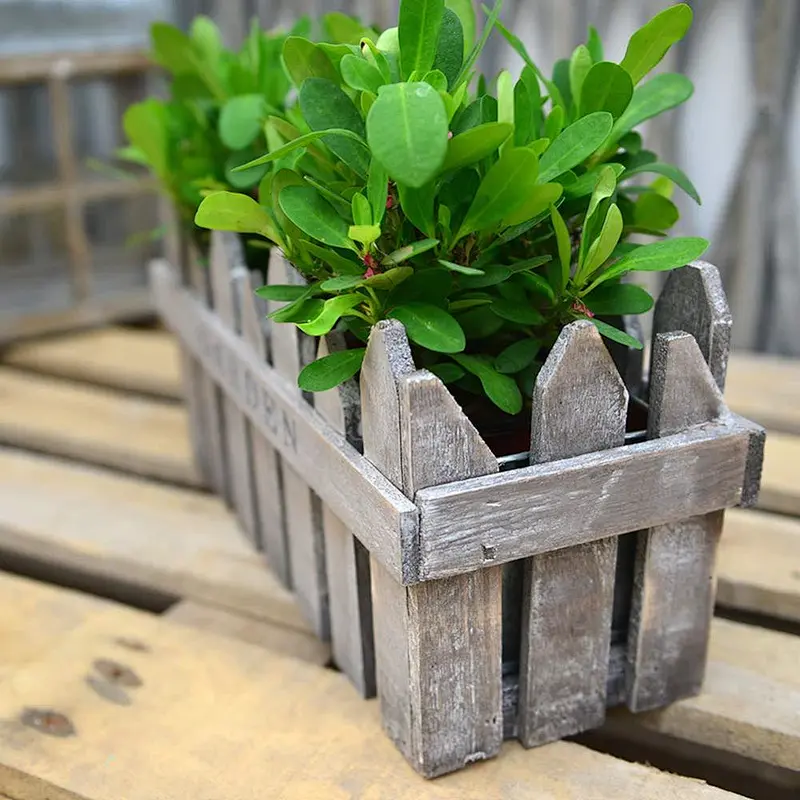 Wooden Flower Pot with Removable Metal Liner Deck Balcony Flower Planter Box