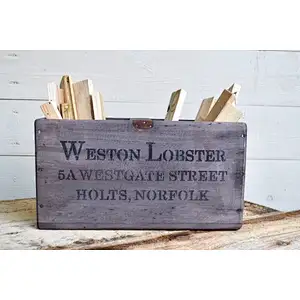 Farmhouse Decor Rustic Wooden Storage Box wood Crate Wooden Hamper Box