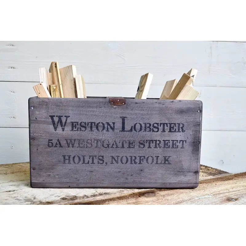 Farmhouse Decor Rustic Wooden Storage Box wood Crate Wooden Hamper Box