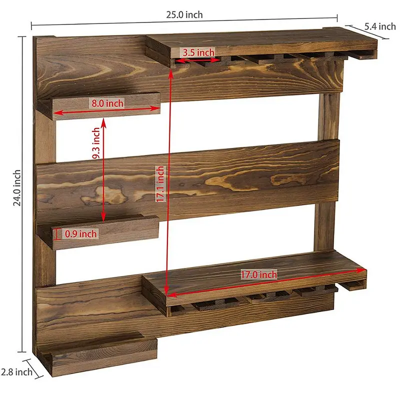 Wine shelf wooden wall mounted shelf wall floating