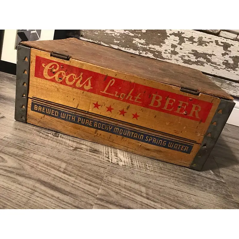 Very Rare Vintage COORS Light Wood Beer Crate Golden Colorado