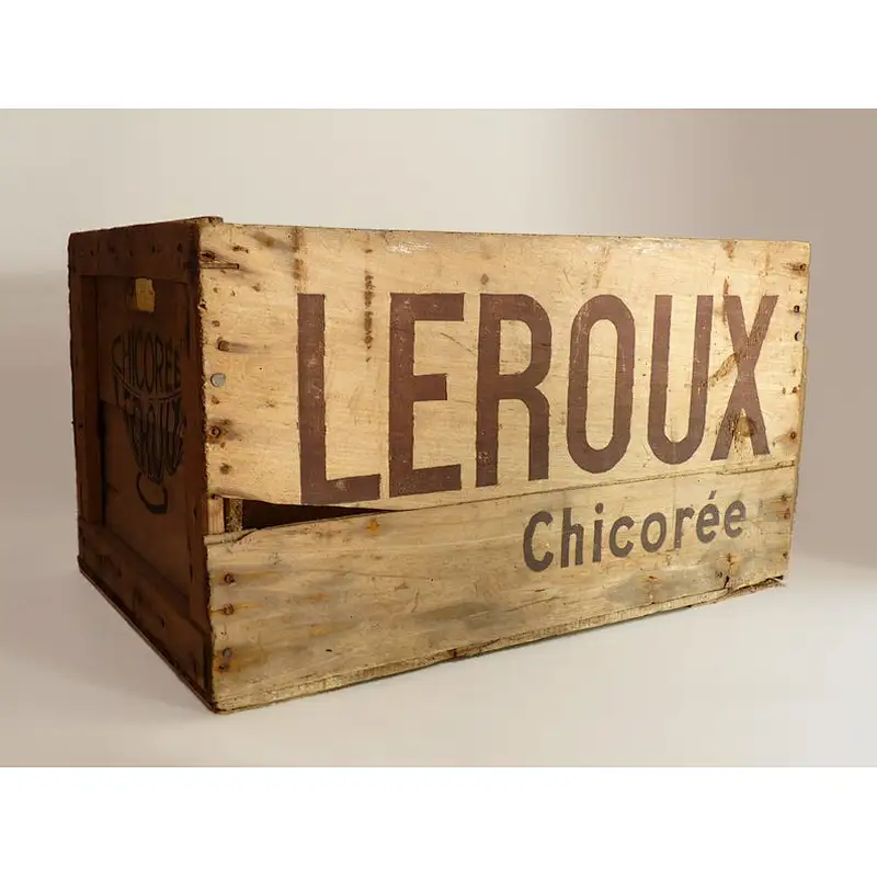 Rustic unfinished personalized wholesale handiwork customized Old wooden crates  chicory Leroux wooden boxcrate