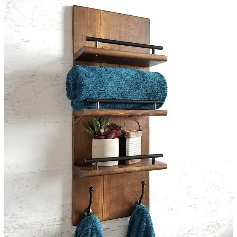 Floating Shelf Organizer 3 Tier Bathroom Shelf Towel Rack Entryway Organizer Bathroom Organizer