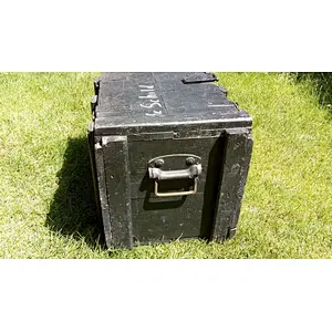 Old wooden military chest, big wooden box for ammunition 2020