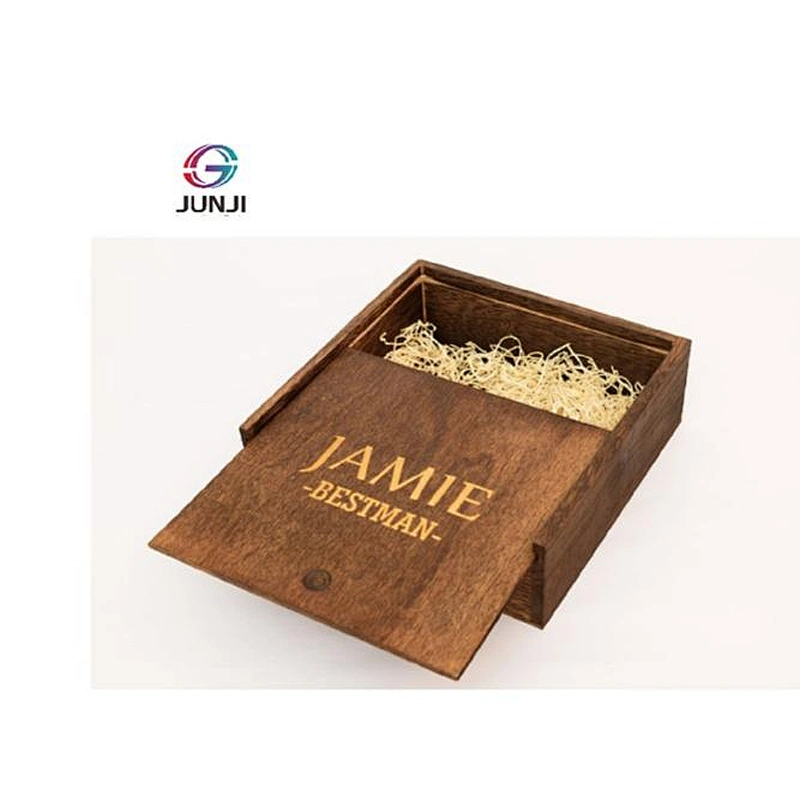 Rustic classic wooden gift box small Private custom delicate with sliding lid box big wood crate box