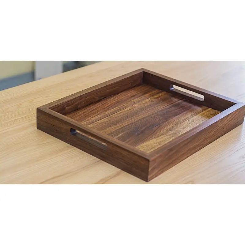 Wooden Tray with Handles Home Decor Wholesale Wood Tray Serving Trays for Ottomans Wooden TrayTable Wholesale Wood Tray