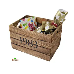 Rustic Wooden Box with Vintage Personalized Gift Box Birth Year Gift Birthday