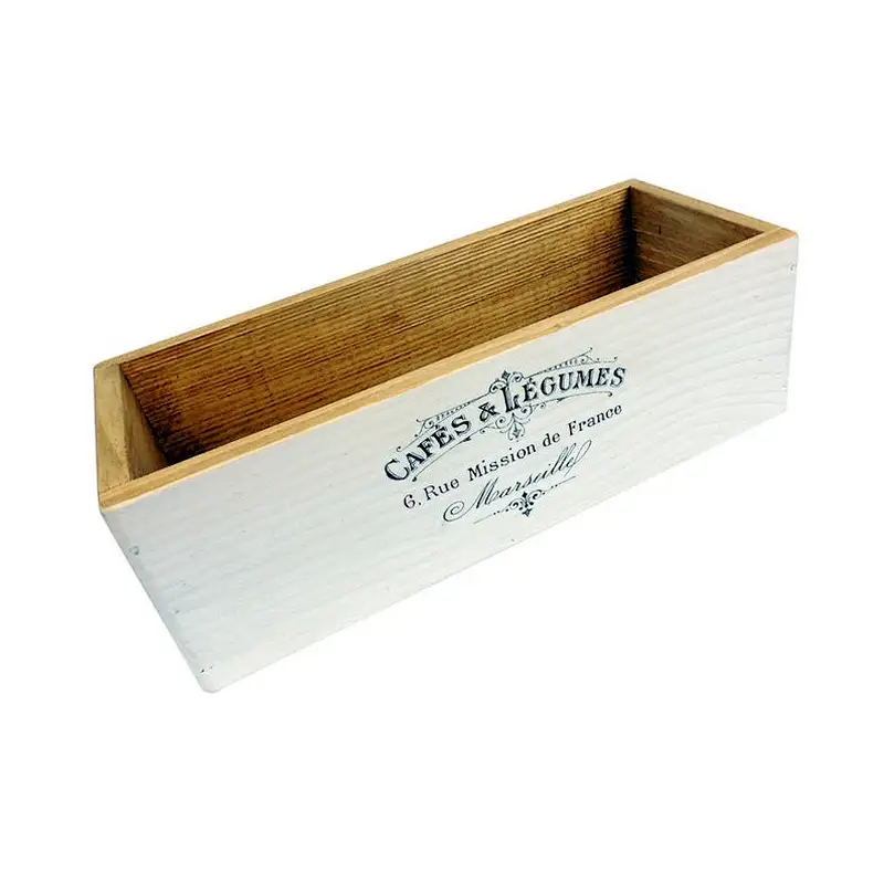 Vintage box Wooden box with graphics Container fo small items  Home decor window box