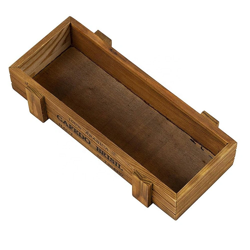 Succulent Planter Box - 3-Count Wood Planter Box, 8.9 x 3.5 x 1.5 Inch Rectangular Planter Box, Wooden Succulent Plant Trough