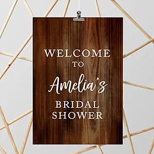 Personalized Extra Large Wedding Easel Board Party Sign,12x18-inch , Dark Rustic Wood, Your Text Here, 1-Pack, Custom