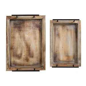 Cheapest Country Rustic Wood Coffee Tray