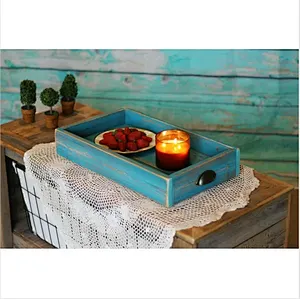 Wood Storage Ottoman Tray For Sale