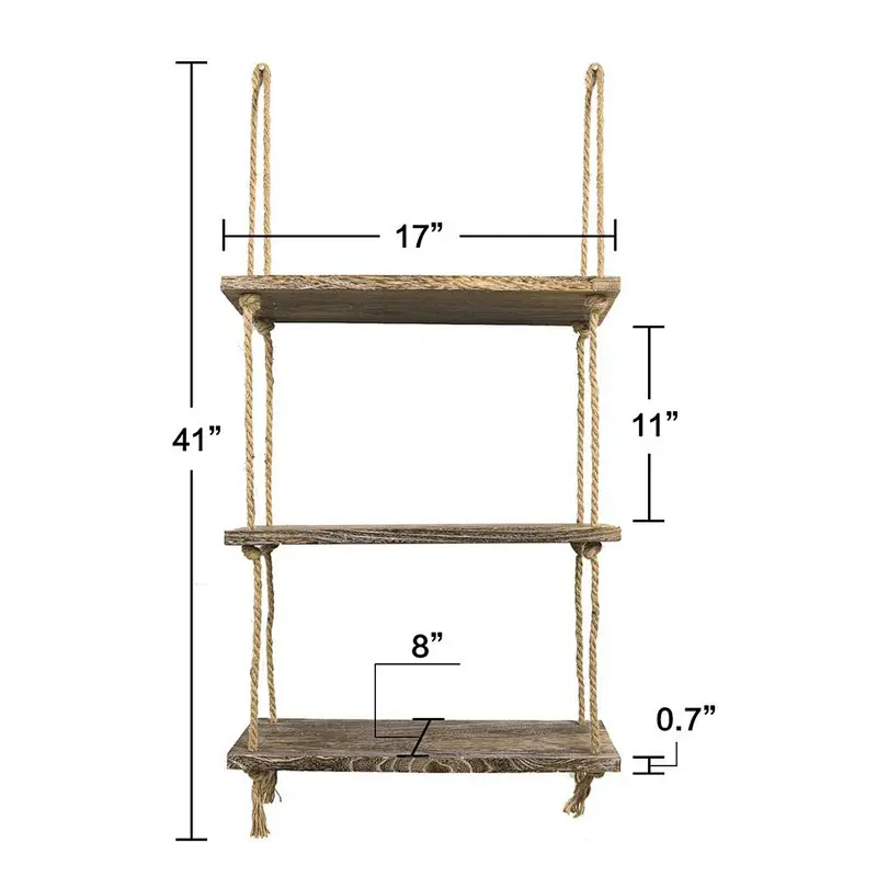 Triangle Hanging Shelf.Wall Decor-Knick Knack Shelf Rustic Home Decor.Dorm Room Decor-Decorative Wall Hanging Shelf