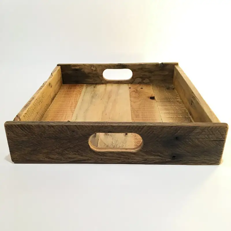 Antique Style Wooden Serving Tray- Reclaimed Wood Tray | Pallet Wooden Dry Fruit Tray