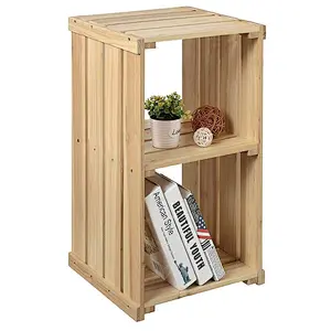 Natural Wooden  Crate DesignStorage Cubby Decorative Table customized  rustic stylehome decoration storage wooden crate shelf