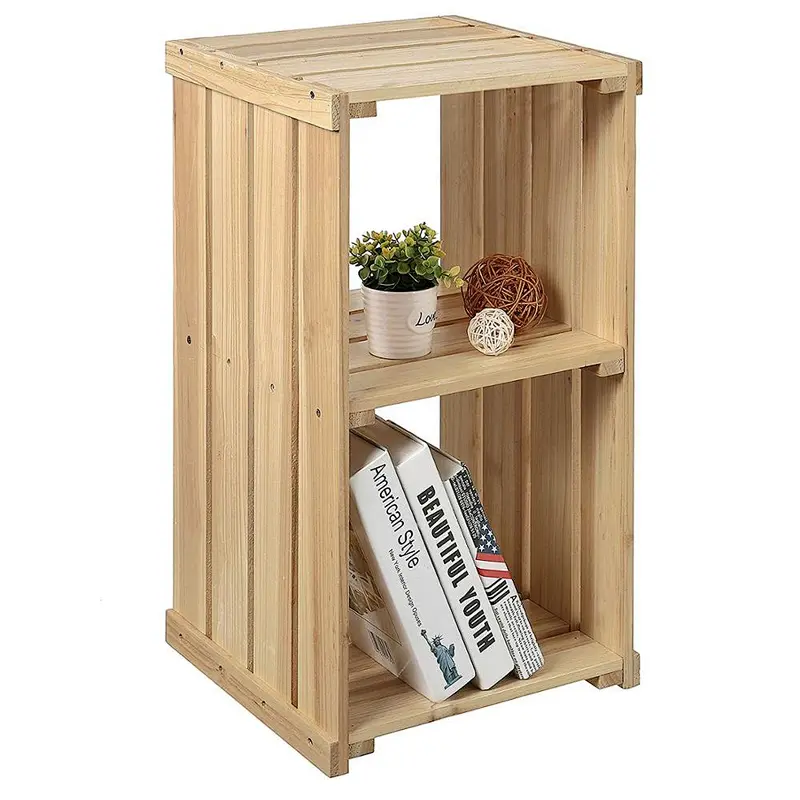 Natural Wooden  Crate DesignStorage Cubby Decorative Table customized  rustic stylehome decoration storage wooden crate shelf