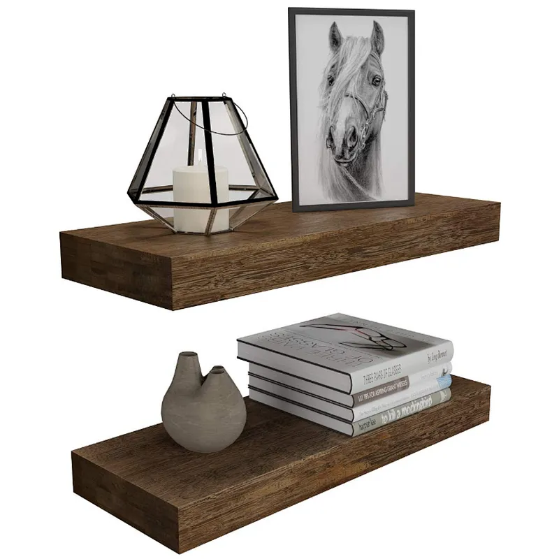 Rustic floating Shelves Wall Mounted Set of 2 for house decoration