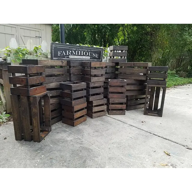 Rustic wholesale  delicate practical unfinished handiwork  home decoration cheaper wooden storage apple Crate country cottage