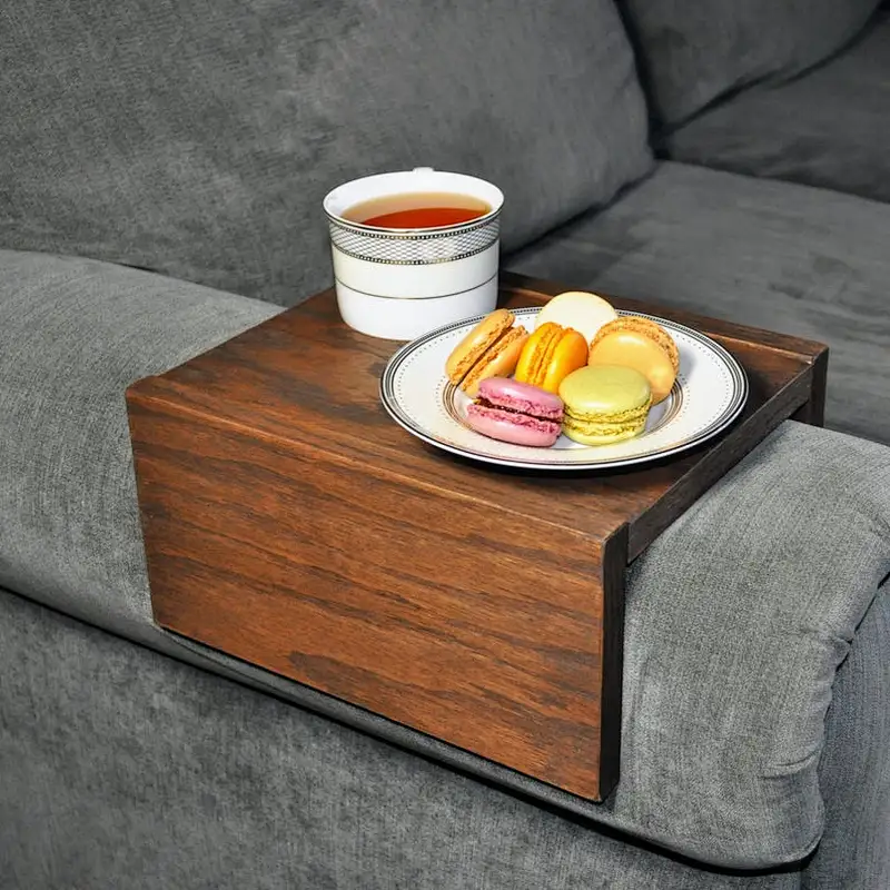 Sofa Armrest Table, Custom, Wood Couch Armrest, Sofa Tray