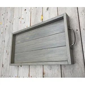 Rustic Wooden Serving Tray  Farmhouse Home Decor Rustic Ottoman Tray