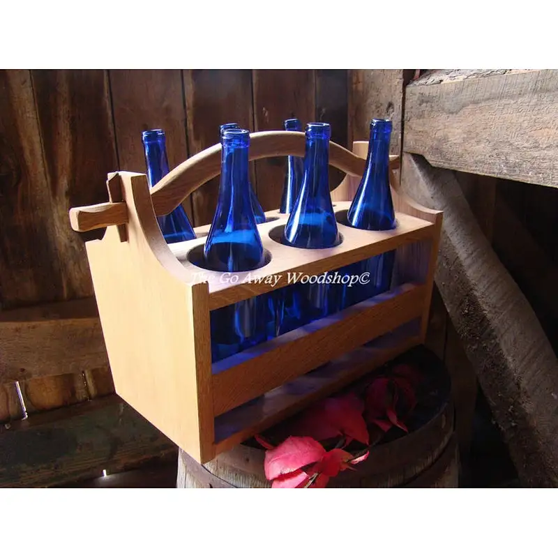wood pack homebrew tote new gift *wooden box-Wooden wine tote