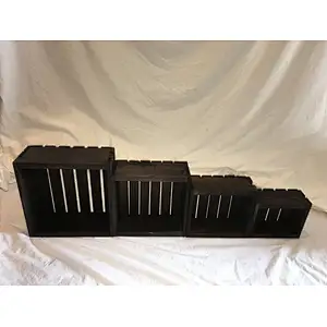 Rustic Wood storage Crates Set of 4 storage box stackable wood crates customized