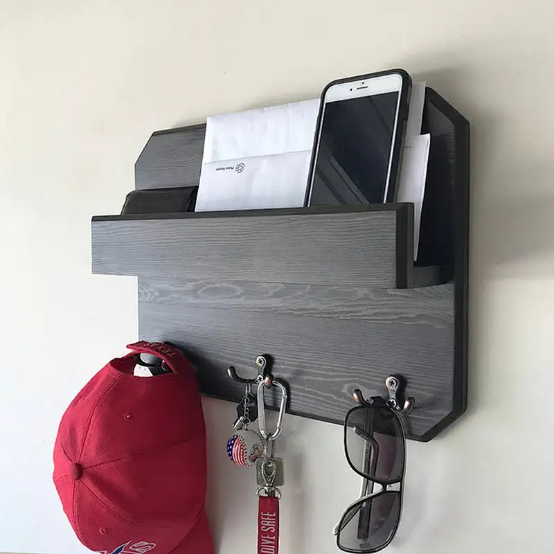Rustic book shelf wooden wall mounted wall shelf decorations wall mounted storage shelf