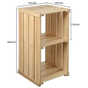 Natural Wooden  Crate DesignStorage Cubby Decorative Table customized  rustic stylehome decoration storage wooden crate shelf