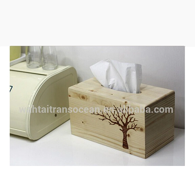 Rustic personalized customized delicate practical unfinished homedecoration wholesale Wooden Napkin Box/Wood Tissue Box