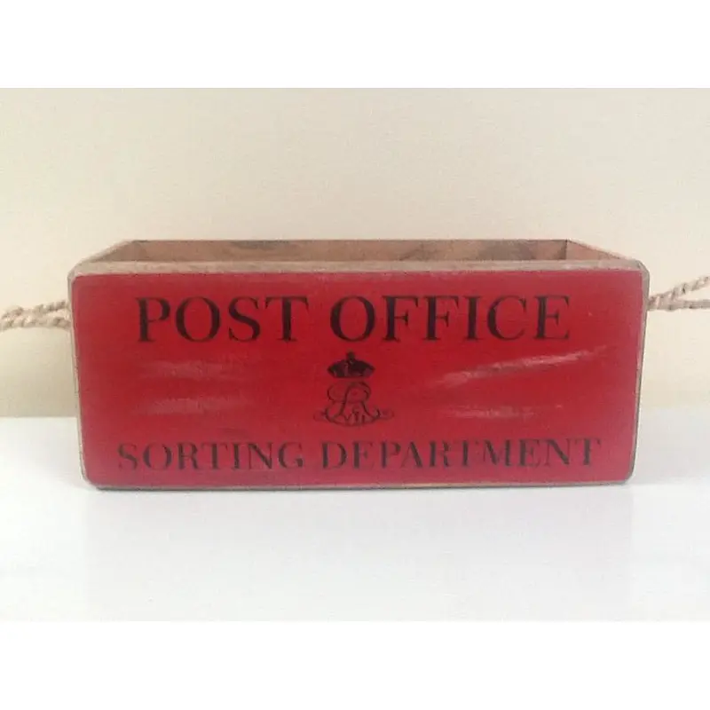 POST OFFICE retro style wooden storage crate for letters