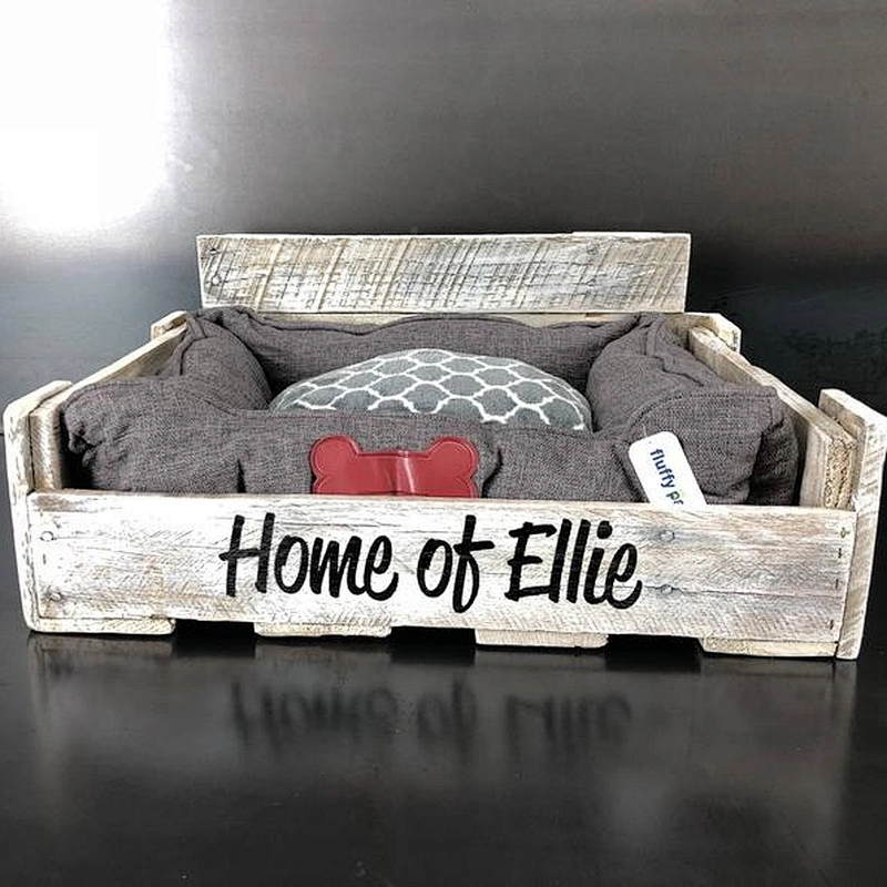Rustic solid wooden pet bed dog bed for sleeping