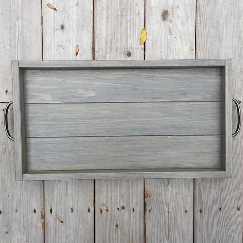 Rustic Wooden Serving Tray  Farmhouse Home Decor Rustic Ottoman Tray