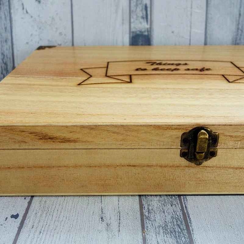 Decorated Wooden Box | A4 Document Box | A4 Certificate Box, engraved Things To Keep Safe