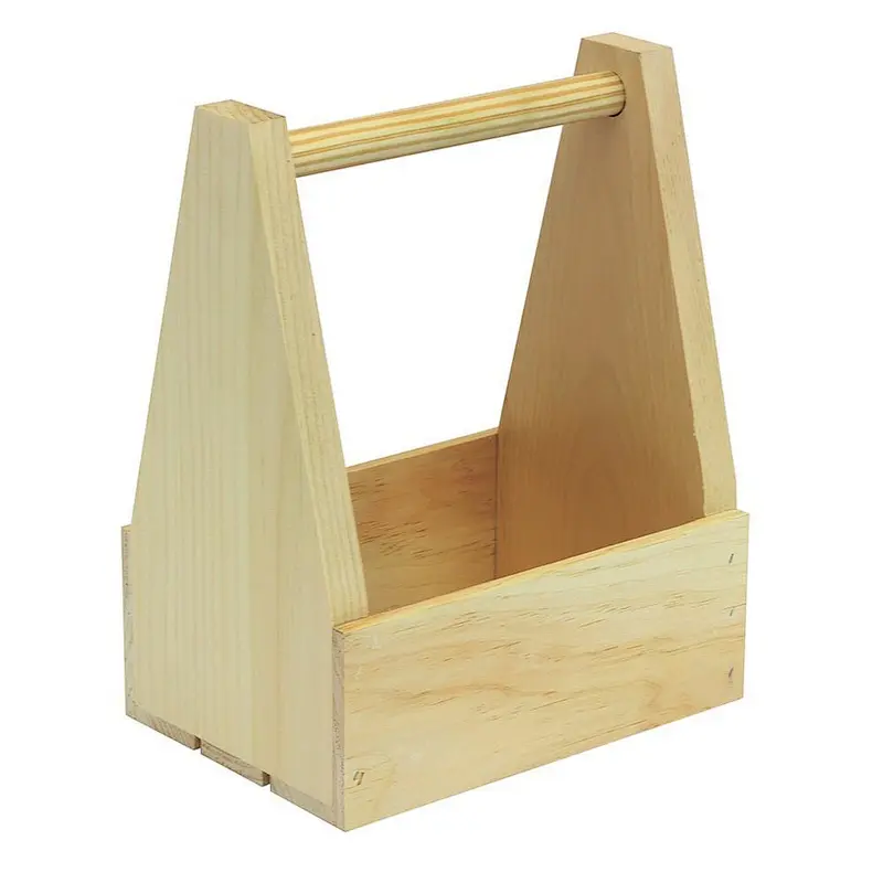 Wood Beverage Caddy Unfinished New Design Wine Carrier