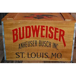 Vintage Budweiser Beer Crate with Lid  fruit box handmade wooden crates box  wooden tissue box holders