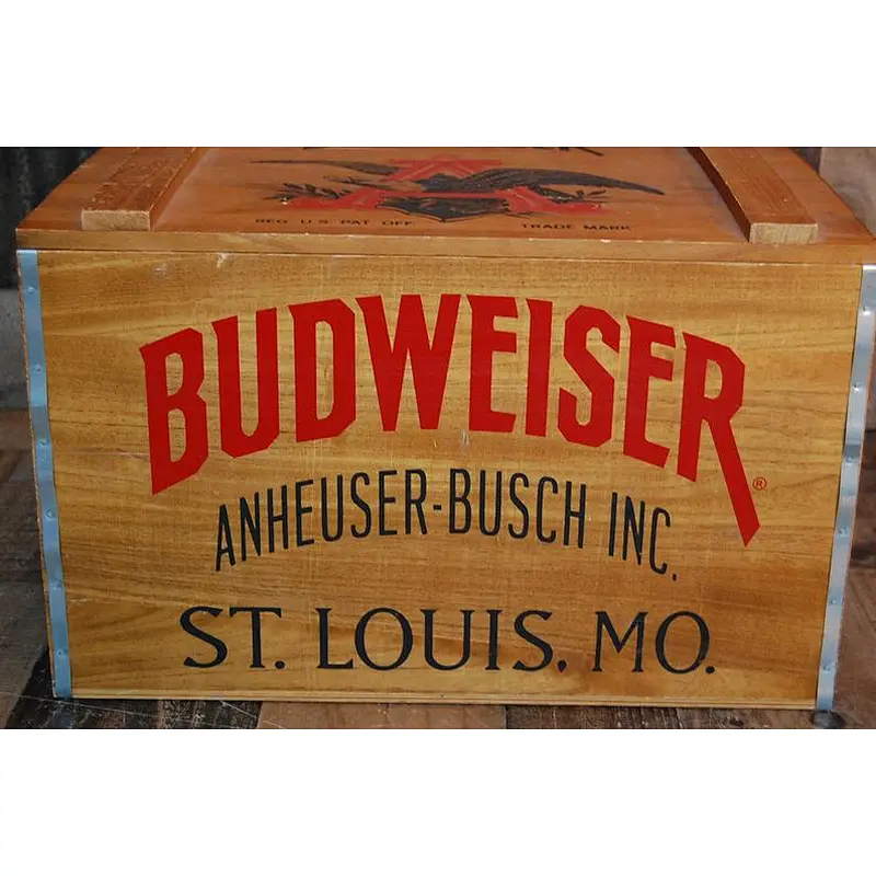 Vintage Budweiser Beer Crate with Lid  fruit box handmade wooden crates box  wooden tissue box holders