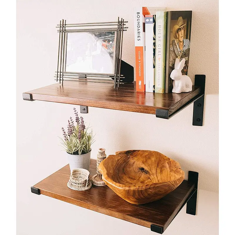 Home Decor Rustic Floating Shelves: Industrial Wall Mounted Shelving, Real Farmhouse Wood Shelf, (Dark Pine) Shelf
