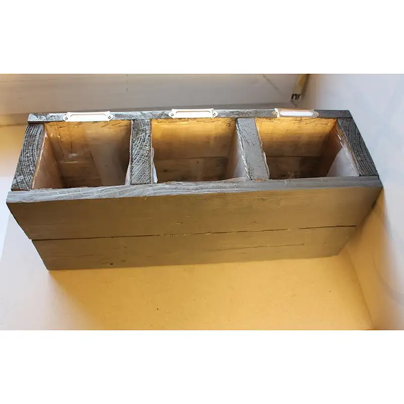 Rustic wooden box for herbscustom wholesale cheaper delicate wood planter boxwood box with ceramic flower flower wood box
