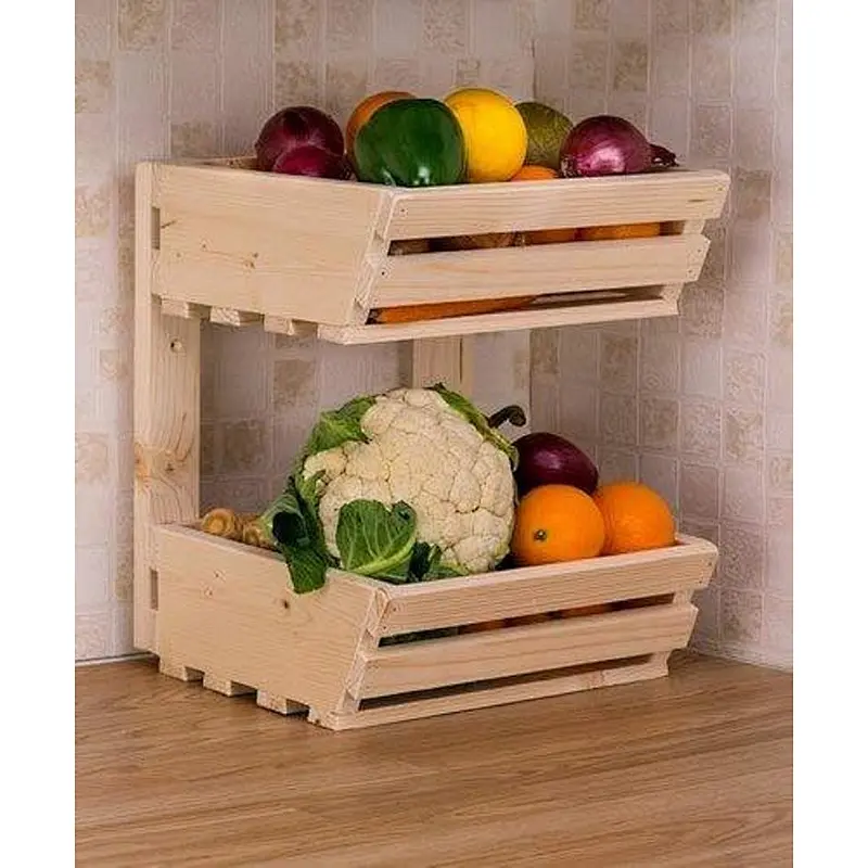 Crate Kitchen organizer wholesale unfinished Wooden crate rank  Apple crate Vegetable box bin Potato bin Potato onion bin