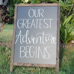 Chalkboard Easel - Wedding Chalkboard Sign   Sidewalk Chalkboard Wedding Sign Wooden sign