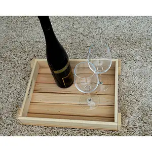 Antique Style Wooden Serving Tray-lock n flat crate-Country Rustic Wood Coffee Tray