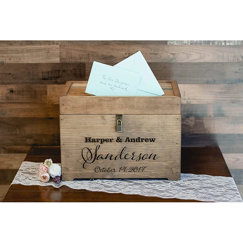 Wedding Card Holder - Personalized Wedding Keepsake Box - Love Letter Box
