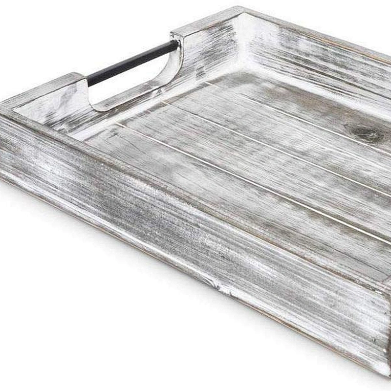 Hot Wooden Tray with Handles Wooden Tray With Metal Handle Wooden Trays For Decoration Wooden Serving Trays