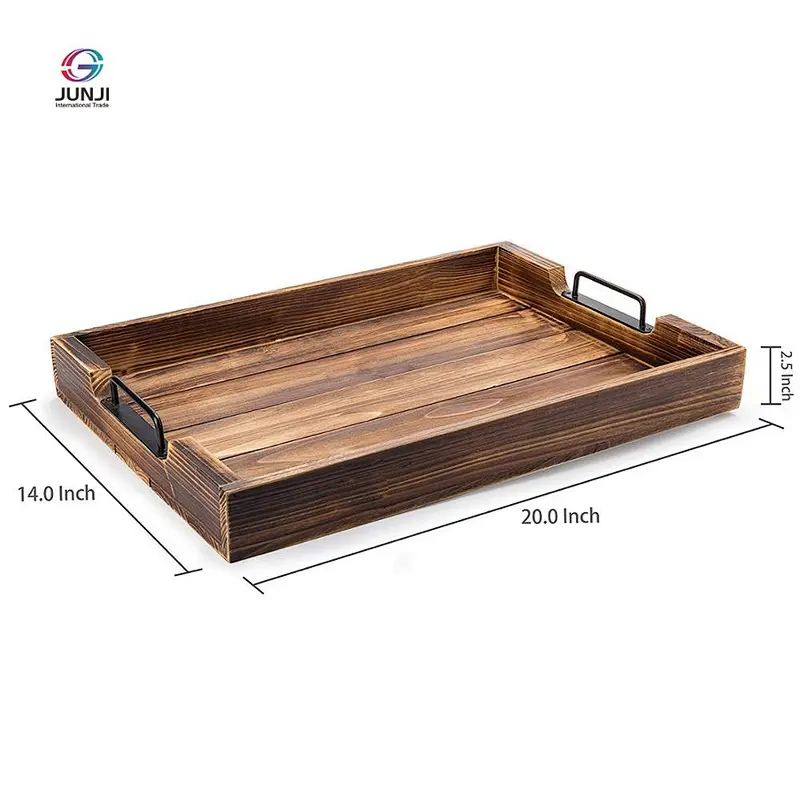 Extra Large Wooden Tray Wooden Ottoman Tray Wooden Serving Trays Wooden Tray With Metal Handle Wooden Ottoman Tray