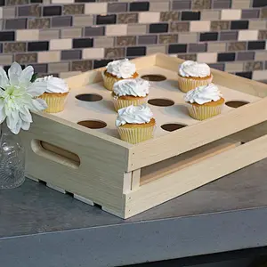 Cupcake Wood Crate Divided Insert Unfinished (12-Count)
