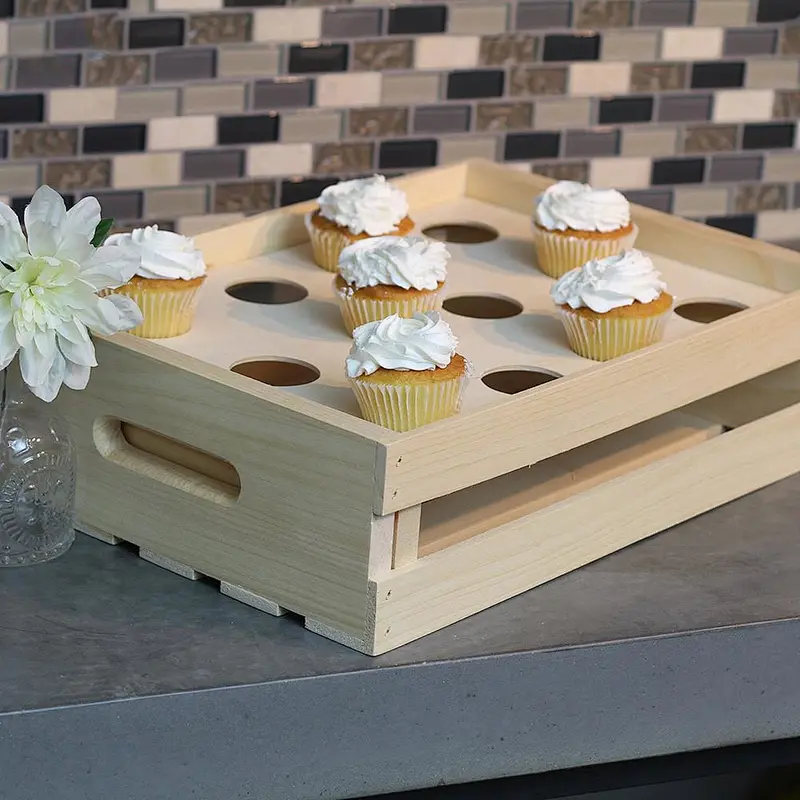 Cupcake Wood Crate Divided Insert Unfinished (12-Count)